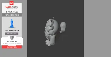 A 3D model of a Garfield and Tony Montana mashup figure, suitable for 3D printing.