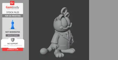 Cartoon cat figure in a suit with sunglasses, featuring a ring on its head for keychain attachment.
