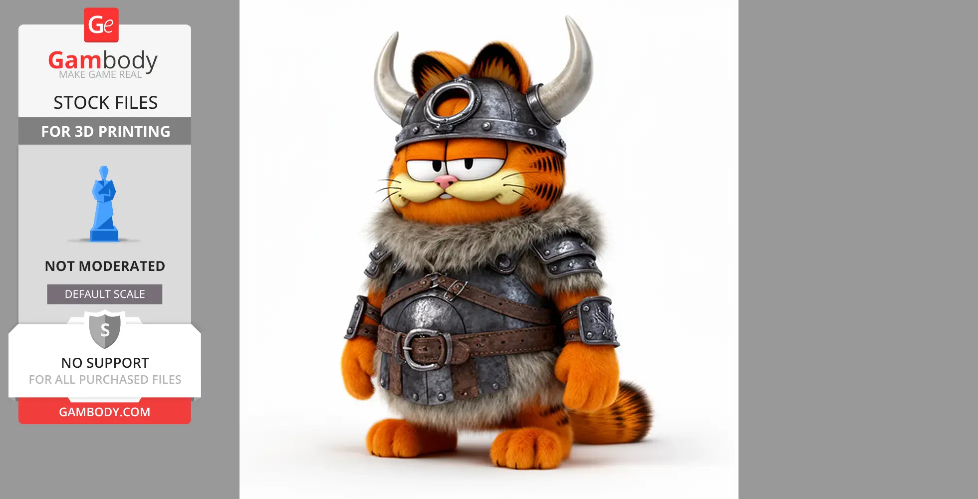 Garfield Viking Ring Figure - Mashup Figure STL
