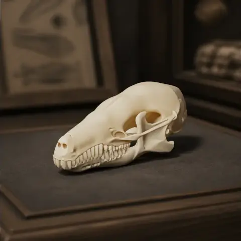 Eastern mole skull replica, detailed STL file, suitable for 3D printing.