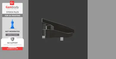3D model of Dubai Towers Doha in black, designed for 3D printing. Side profile view.