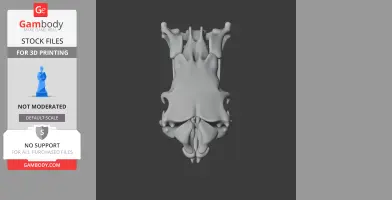 3D model of an Egyptian cobra skull, detailed and textured for 3D printing.