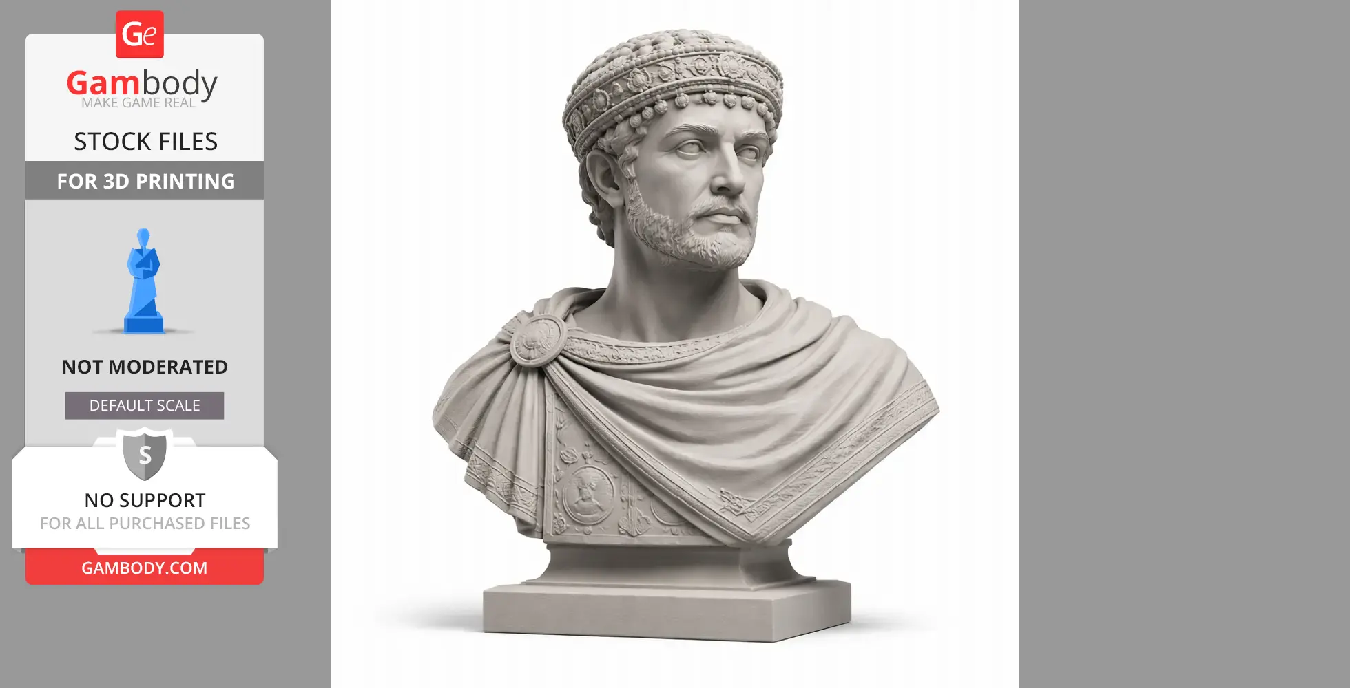 Justinian I Bust - Historical Warrior STL