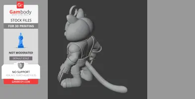 Garfield Wolverine Ring Figure - Mashup Figure STL