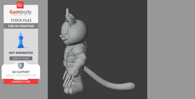 Garfield Wolverine Ring Figure - Mashup Figure STL