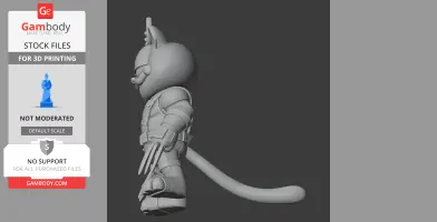 Garfield Wolverine Ring Figure - Mashup Figure STL