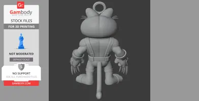 Garfield Wolverine Ring Figure - Mashup Figure STL