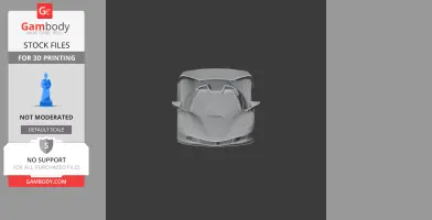3D model of a sleek sports car front view, designed for 3D printing.