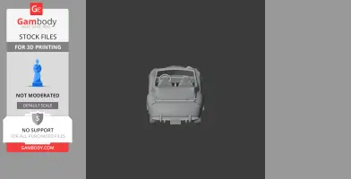 3D model of an Aston Martin 2-Litre Sports convertible, rear view, for 3D printing.