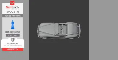 Top view of a detailed 3D model of an Aston Martin 2-Litre Sports car for 3D printing.