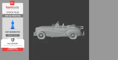 3D model of an Aston Martin 2-Litre Sports vehicle in side view, designed for 3D printing.