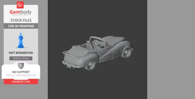 3D model of a classic Aston Martin 2-Litre Sports car, ready for 3D printing.