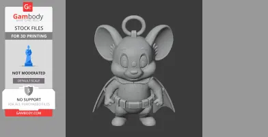 Jerry Mouse Batman Ring Figure - Mashup Figure STL