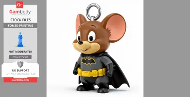 Jerry Mouse Batman Ring Figure - Mashup Figure STL