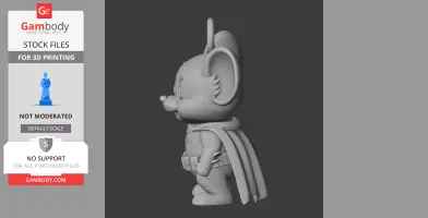 Jerry Mouse Batman Ring Figure - Mashup Figure STL