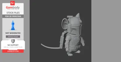Jerry Mouse Boba Fett Ring Figure - Mashup Figure STL