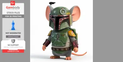 Jerry Mouse Boba Fett Ring Figure - Mashup Figure STL