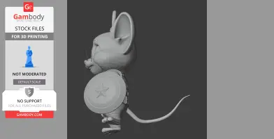 Jerry Mouse Captain America Ring Figure - Mashup Figure STL
