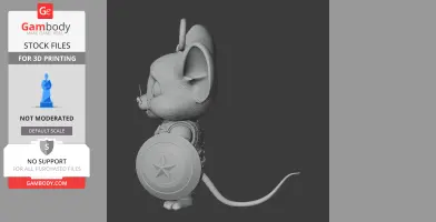 Jerry Mouse Captain America Ring Figure - Mashup Figure STL