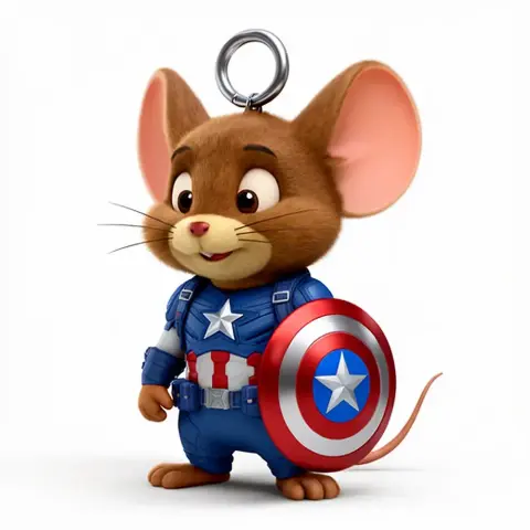 Jerry Mouse Captain America Ring Figure - Mashup Figure STL