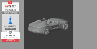 3D model of a sleek, open-top Aston Martin CC100 sports car for 3D printing.