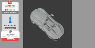 3D model of Aston Martin CC100, a sleek, open-top sports car design for printing.