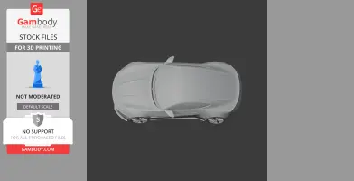 STL file of a sleek Aston Martin DB10 model for 3D printing, viewed from above.