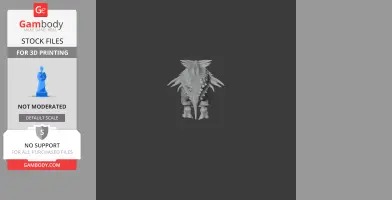 A 3D model of a spiky, armored prehistoric animal viewed from the back, ready for 3D printing.