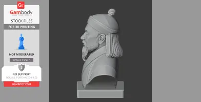 Kublai Khan Bust - Historical Warrior STL