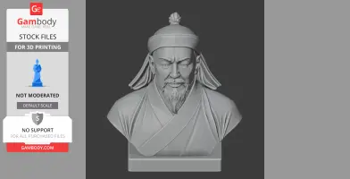 Kublai Khan Bust - Historical Warrior STL