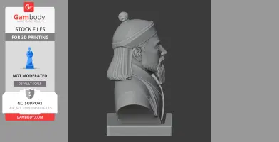 Kublai Khan Bust - Historical Warrior STL