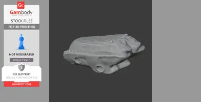 3D model of an Eryops skull, showcasing detailed bone structures, ready for 3D printing.