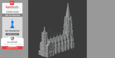 3D model of Freiburg Minster with intricate Gothic architecture, designed for 3D printing.