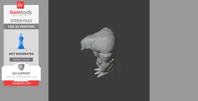 A 3D model of a Behemoth Spitter creature from Factorio, showing detailed armor and spikes, ready for printing.