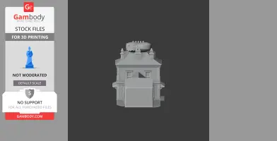 3D model of Frodsham Castle with detailed architecture for 3D printing.