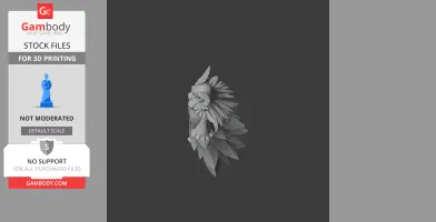 A 3D model of a feathered humanoid figure, with a detailed headdress and armor, viewed from the side.