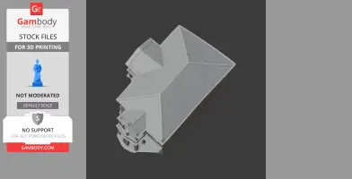 3D model of a Georgian-style building with a complex roof, designed for 3D printing.