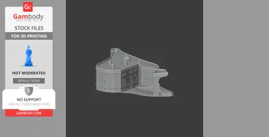 Miniature 3D model of Gilling Castle with detailed architectural features for 3D printing.