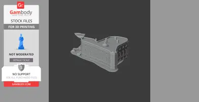 3D model of Gilling Castle with detailed architecture elements for 3D printing.