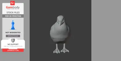 3D model of a prehistoric sheathbill bird, standing upright, crafted for printing.