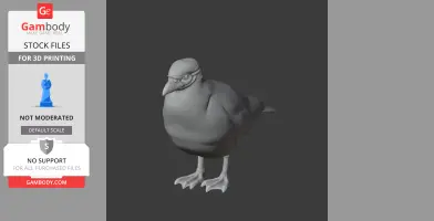 3D model of a prehistoric sheathbill bird, detailed texture and stance for printing.