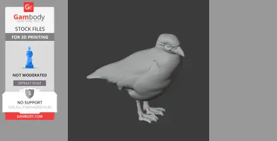 3D model of a prehistoric Sheathbill bird, detailed and ready for 3D printing.