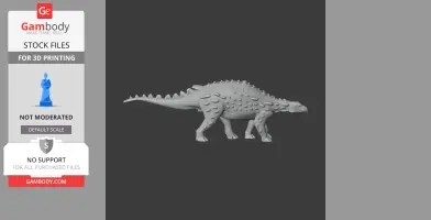 3D model of a Silvisaurus dinosaur showing armor-like spikes and a long tail, ideal for 3D printing.