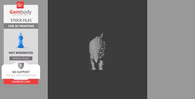 3D model of Silvisaurus, a detailed prehistoric spiked dinosaur, viewed from the front for printing.