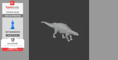 3D model of Silvisaurus with textured armor plates, for 3D printing.