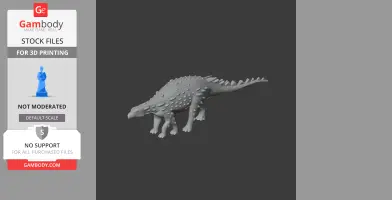 Silvisaurus 3D model with textured body, spikes, and tail, suitable for 3D printing.