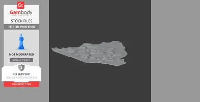 A 3D model of terrain with varying elevations, suitable for printing, labeled as Bincknoll Castle STL.