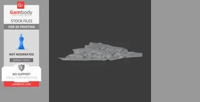 Uneven terrain model with hills, designed for 3D printing as a foundation or landscape.