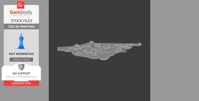 A low-relief 3D model of uneven terrain for Bincknoll Castle STL file.