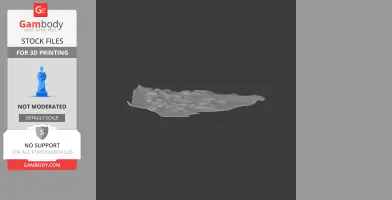 A textured 3D model of a rocky terrain base from Bincknoll Castle STL for 3D printing.